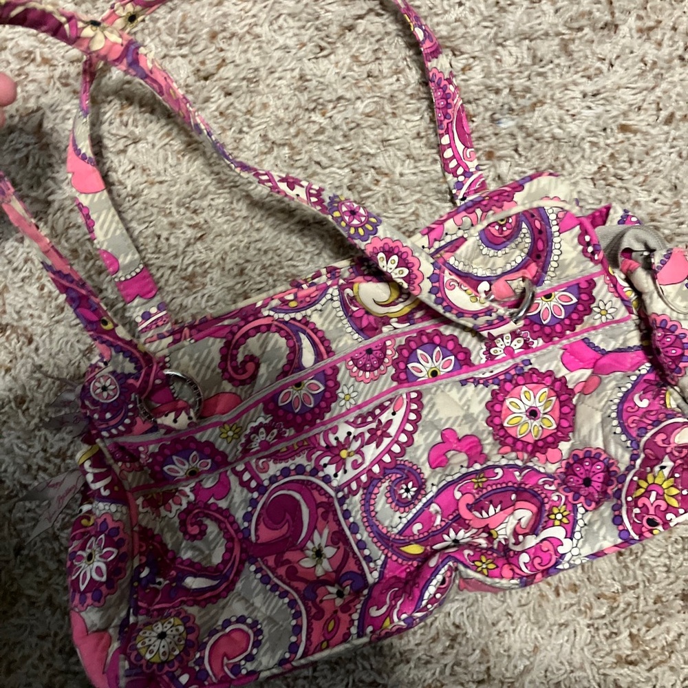 Vera Bradley Paisley in Plaid Whitney Bag 3-zipper compartments